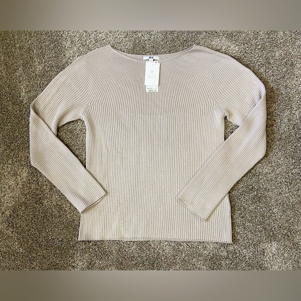 Uniqlo Size XXL Women's Ribbed Sweater - Light Taupe